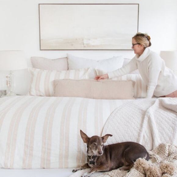 Pom Pom at Home Striped Linen Blend Duvet Cover King Carter - Picture 7 of 7